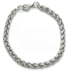 Pulsera de acero quirurgico eslabon espiga 4mm 18cm